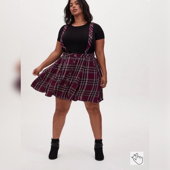 Torrid Purple Plaid Mini Challis Skirtall. Size 2. - Picture 9 of 13